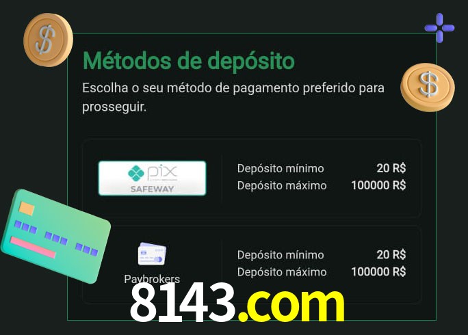 O cassino 8143.com oferece uma grande variedade de métodos de pagamento